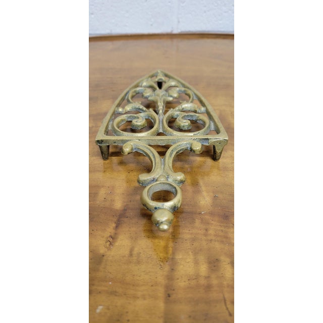 This is a beautiful vintage brass openwork trivet, soap dish, house bathroom decoration, candle holder, or iron rest....