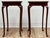 Vintage petite mahogany accent tables by Bombay Furniture Co of Canada. Feature a raised scalloped tabletop edge and...