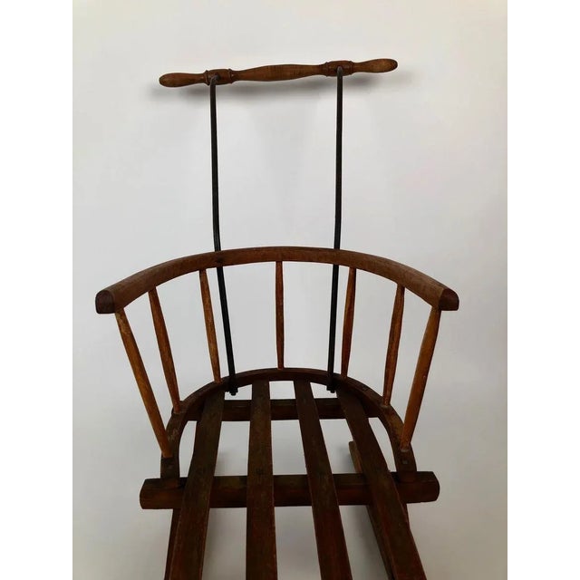 Brown Victorian Bentwood Sled with Unique Form For Sale - Image 8 of 9