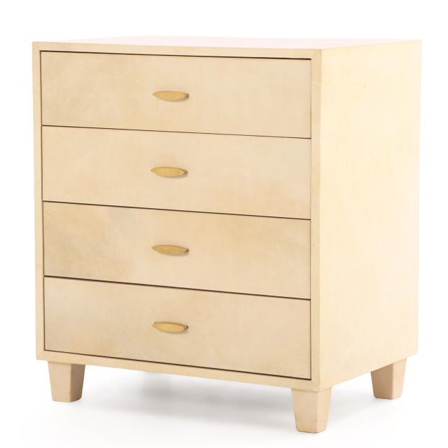 1960s Mid-Century Parchment Covered Commode or Night Stand, C. 1960. For Sale - Image 5 of 7