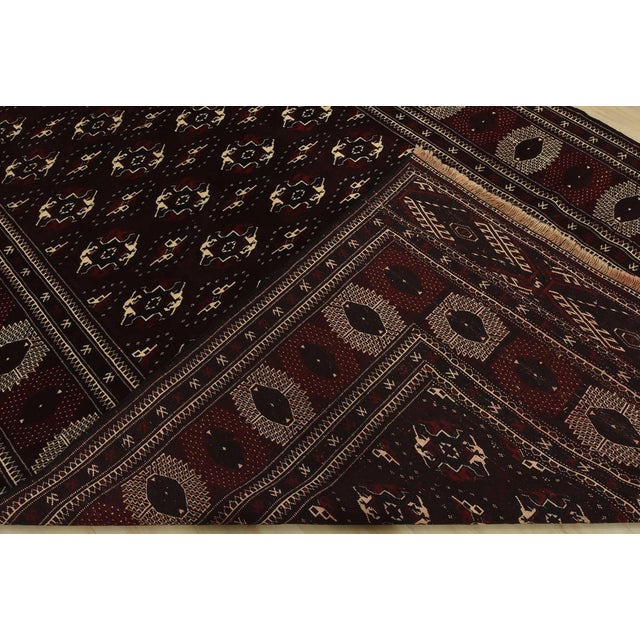 Turkmen Rug 7’7” X 12’7” Red Wool Vintage Tribal Hand-Knotted Oriental Carpet For Sale - Image 14 of 15