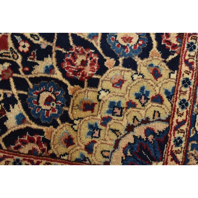1980s Kashmar Rug 10′ X 12’11” Red Wool Traditional Hand-Knotted Oriental Carpet For Sale - Image 4 of 15