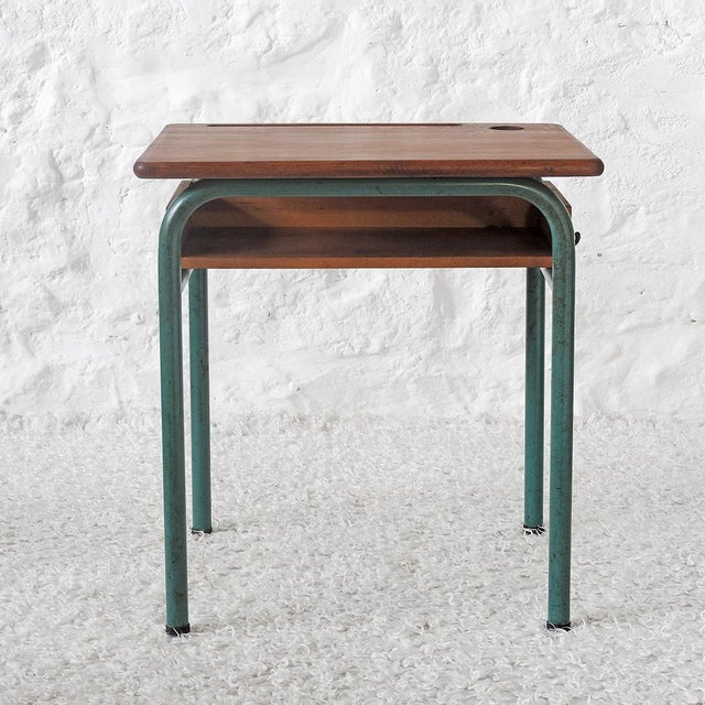 Brown Mid-Century Modern School Desk from Stella, France, 1950s For Sale - Image 8 of 13