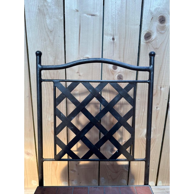 1980s Mediterranean Style Wrought Iron and Cement Mosaic Garden Chairs, 1980s, Set of 6 For Sale - Image 5 of 11
