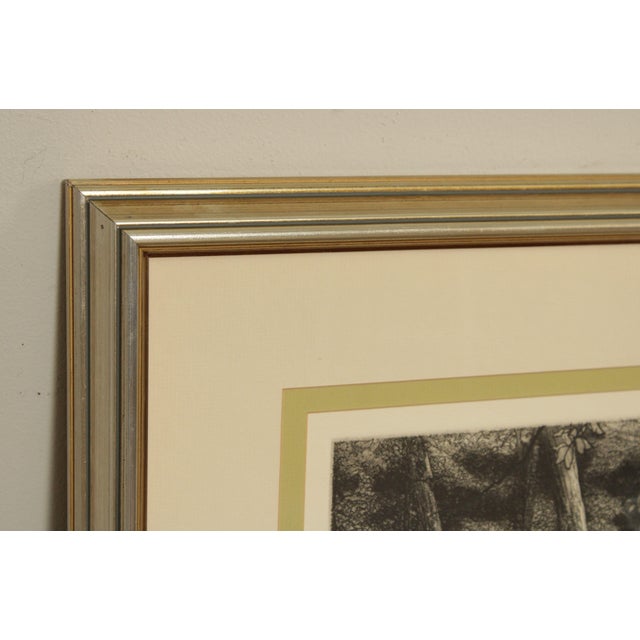 Vintage Roger Cairns 'Unami One' Landscape Etching, Custom Framed For Sale - Image 10 of 12