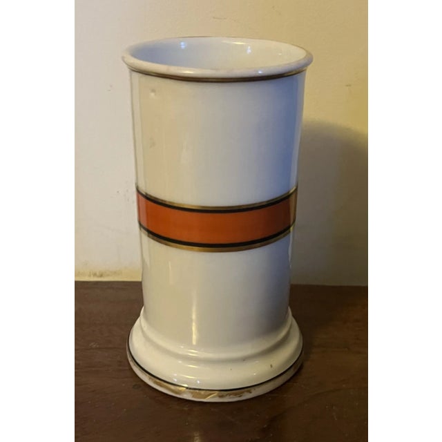 Antique 19th Century Old Paris Porcelain Cylinder Mantel Vase With Neoclassical Portrait Cameo For Sale In New York - Image 6 of 12