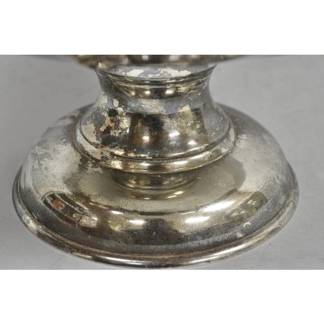 Vintage Modern Regency Style Silver Plated Pedestal Punch Bowl W 12 Hanging Cups For Sale - Image 13 of 18