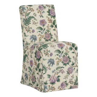 Andrea Slipcover Dining Chair in Lilac Tree of Life Floral For Sale
