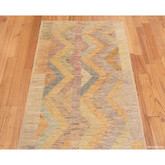 Rustic Nazmiyal Collection Rustic Colorful Tribal Geometric Chevron Design Runner Rug For Sale - Image 3 of 4