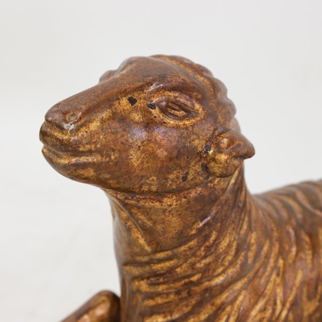 Vintage Hand-Carved Wood Recumbent Lamb on Book Decorative Sculpture For Sale - Image 12 of 13