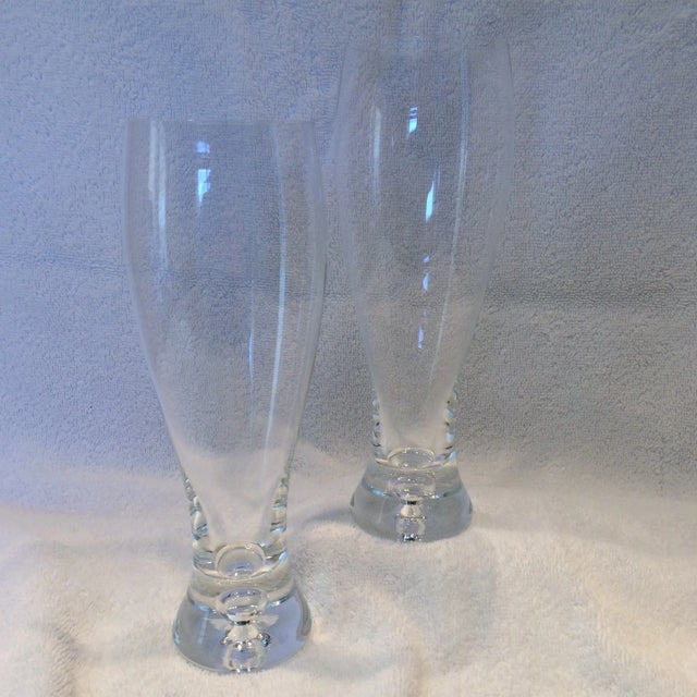 2 Hand Blown Crystal Jensen Krosno Lager Glasses Made in Poland For Sale - Image 13 of 13