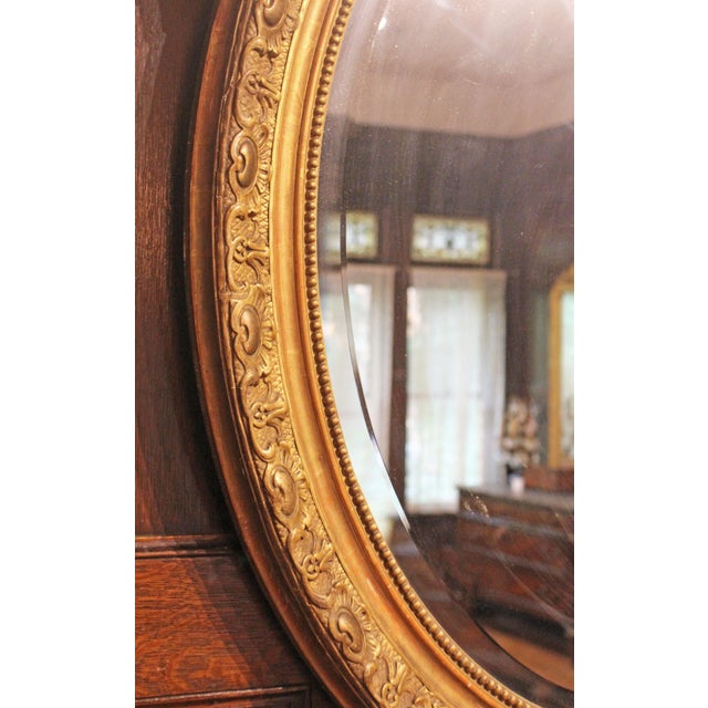 Mid 19th Century Circa 1860-80 French Grand Oval Carved Giltwood Mirror For Sale - Image 5 of 5