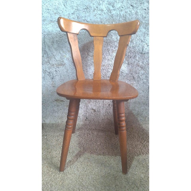 Brown Rustic Bistro Chairs in Honey Beech, 1950s, Set of 9 For Sale - Image 8 of 10