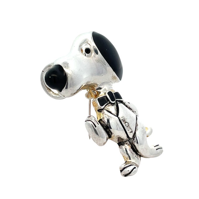 Vintage Snoopy Silver-Tone Pendant / Brooch Necklace For Sale In New York - Image 6 of 11