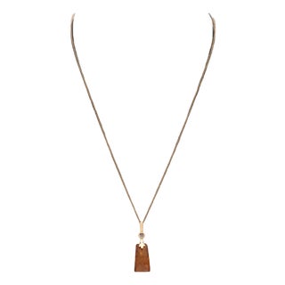 Vintage Baltic Amber and 14k Rose Gold Pendant Necklace For Sale