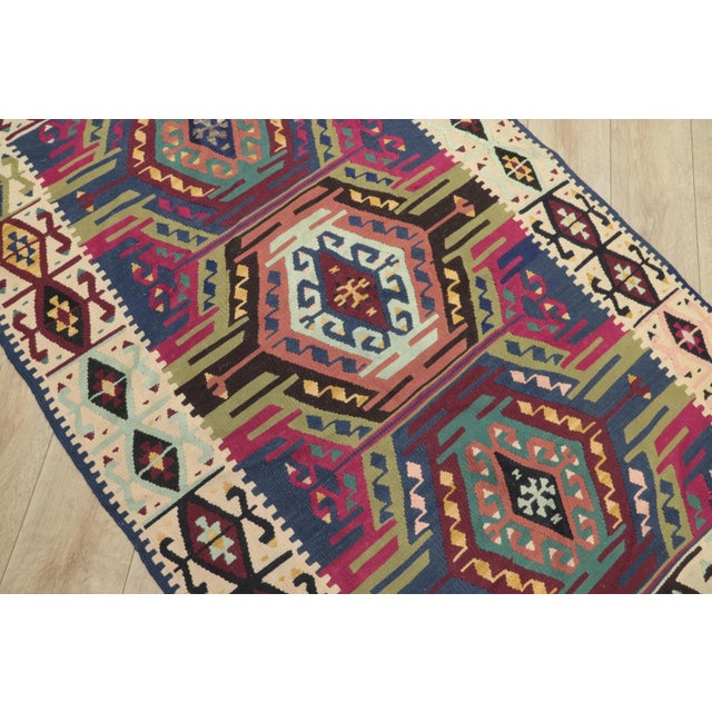 1960s Tribal Rainbow Geometric Hand Knotted Luxury Rug For Sale - Image 11 of 13