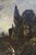 Mid 19th Century Mid 19th Century "English Churchyard at Dusk," Large Moody Gothic Antique Victorian Oil Painting For Sale - Image 5 of 6
