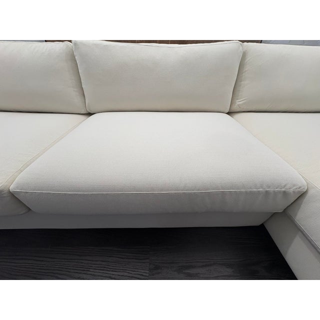 Rh Modena Track Arm Right-Arm Chaise Sectional – Performance Linen Weave in Natural For Sale - Image 13 of 18