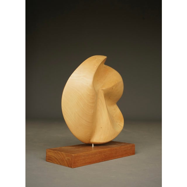 1980s Carved Applewood Abstract Sculpture, 1980s For Sale - Image 5 of 12