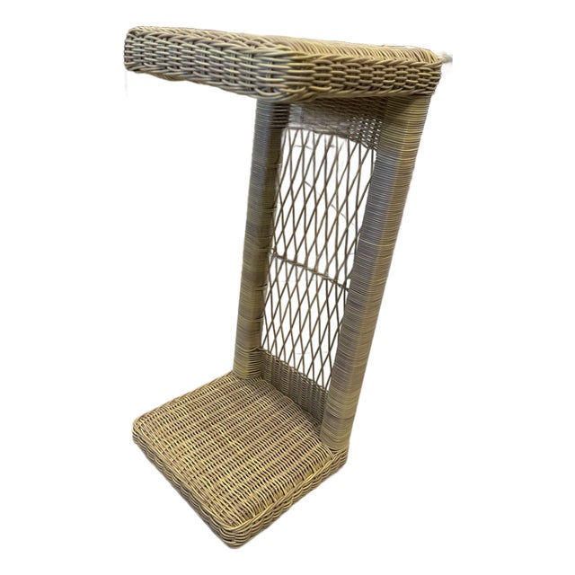 Indoor/Outdoor Wicker Drink Table For Sale