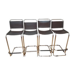 Chrome Cantilever Mart Stam Bar Stools - S/4 For Sale