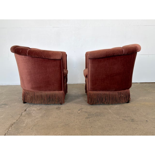 This pair of lounge chairs was made in Denmark in the 1940s, in the Art Deco style favored by Danish cabinetmakers of the...