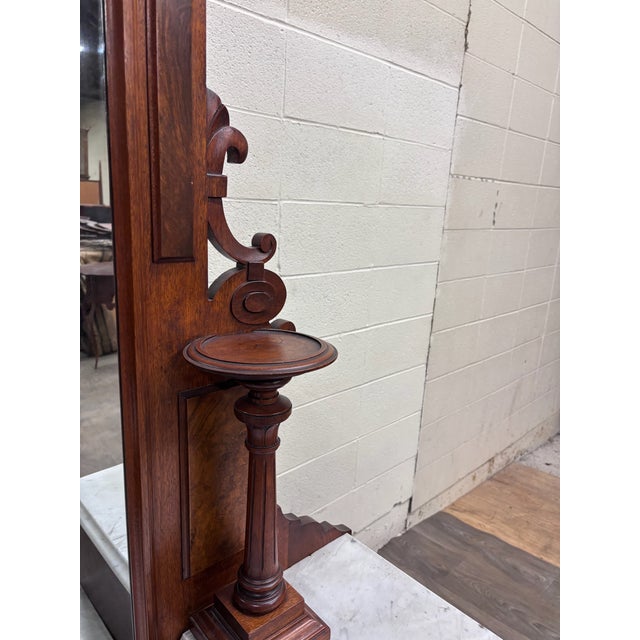 Wood Antique 1800s Victorian Eastlake Walnut Dressing Stand Dresser Bedroom Vanity For Sale - Image 7 of 14