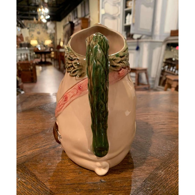 Tan 19th Century French Barbotine Pig Pitcher in the Style of Onnaing For Sale - Image 8 of 11