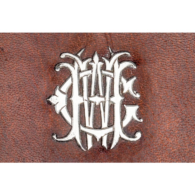 Handsome Antique Victorian Leather Sterling Silver Money Wallet Card Case For Sale - Image 4 of 16