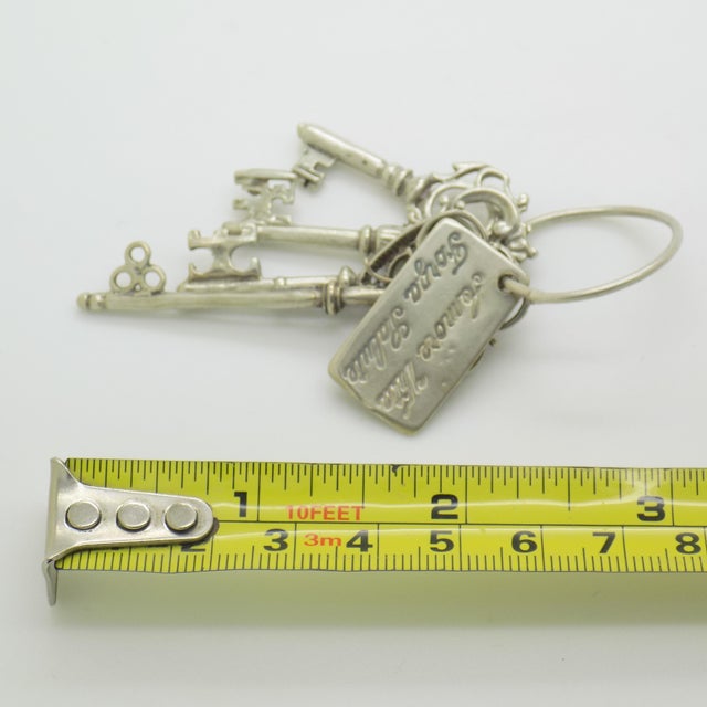 Vintage Italian Silver Decorative Keys to Happiness, Italy, 1970s For Sale - Image 13 of 14