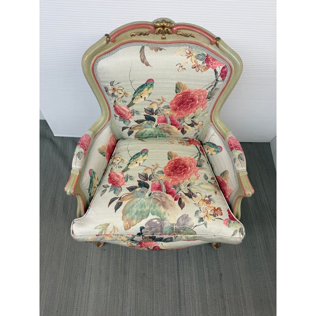French Louis XV Bergere Chair, Gilded For Sale - Image 4 of 12