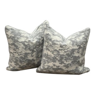 Abstract Bespoke Alpaca Wool Throw Pillows, Pair For Sale