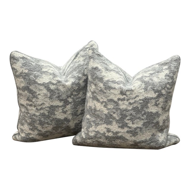 Abstract Bespoke Alpaca Wool Throw Pillows, Pair For Sale