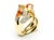 Sunrise Twist Layers Ring Diamond Orange Yellow Sapphire Cocktail Luxury Unique 18 Karat Yellow Gold Ring The winning...