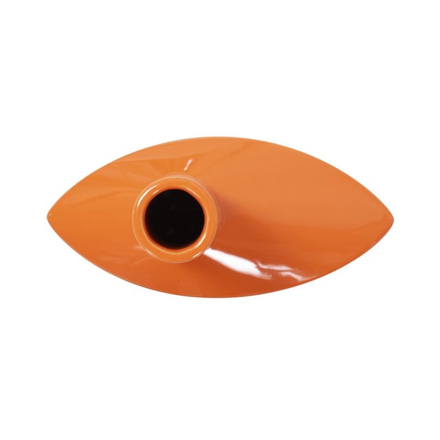 2020s Orange Valencia Askewed Tall Bottle Vase For Sale - Image 5 of 11