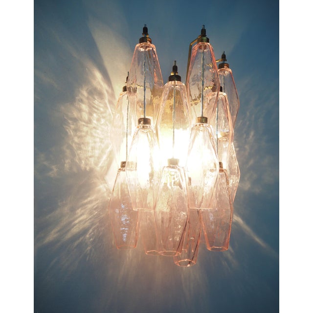 Vintage Italian Poliedri Pink Glass Wall Sconces, 1990, Set of 2 For Sale - Image 10 of 13