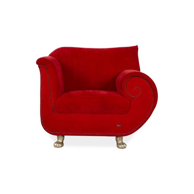 Gaudi Fabric Chair in Red from Bretz For Sale - Image 10 of 14