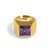 Metal Majestic Amethyst & Gold Vermeil Chunky Signet Ring, Size 8 For Sale - Image 7 of 7