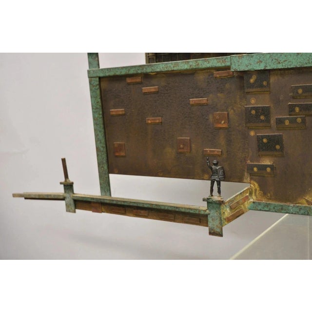 Curtis Jere Mid Century Modern Large Mixed Metal Copenhagen City Wall Sculpture For Sale In Philadelphia - Image 6 of 12