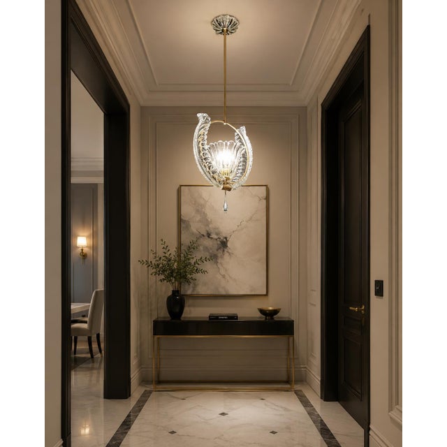 Glass 1950s Amazing Murano Glass Art Deco Pendant Chandelier by Ercole Barovier, 1940s For Sale - Image 7 of 16