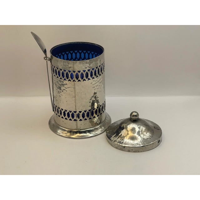 Mid 20th Century Hammer Finished Silverplate Coffee Canister For Sale In Jacksonville, FL - Image 6 of 8
