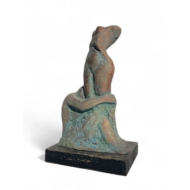 Amy Small 1910 - 1997 American "Galatea"; c. 1950 Terracotta Small Wooden Base 18.5" H x 10.5" W x 7.5" D (with base)...