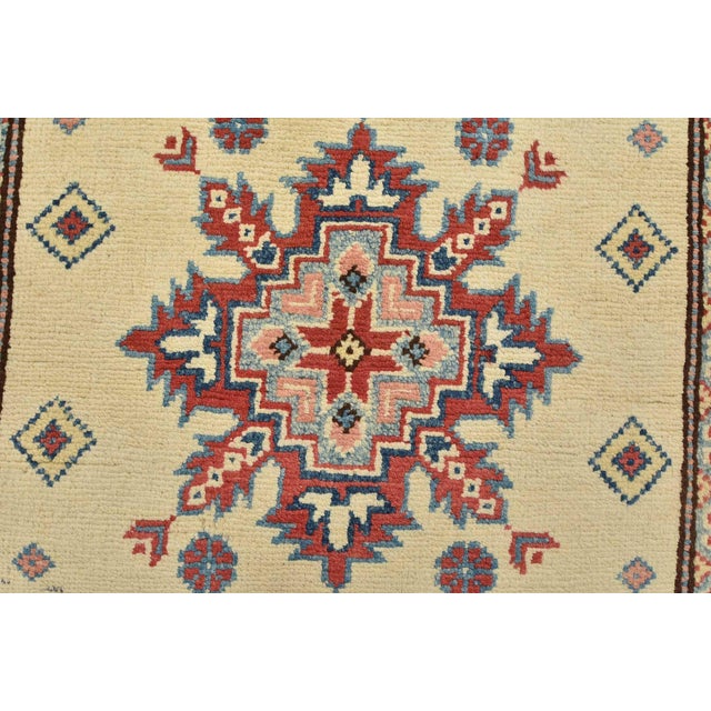 Textile Kazak Runner 2’8” X 9’7” Beige Wool Tribal Hand-Knotted Oriental Rug For Sale - Image 7 of 13