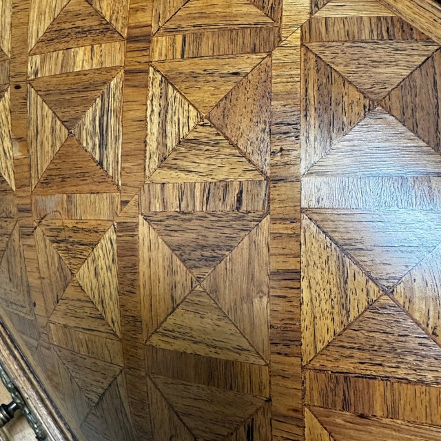 Louis XVI Style Marquetry Cylinder Secretaire with Frieze and Trellis Decoration, 1920s For Sale - Image 13 of 18