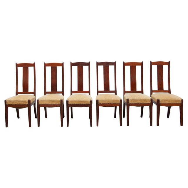 Arts and Crafts Amsterdam School Chairs attributed to Jac. Van Den Bosch, 1909, Set of 6 For Sale - Image 17 of 17