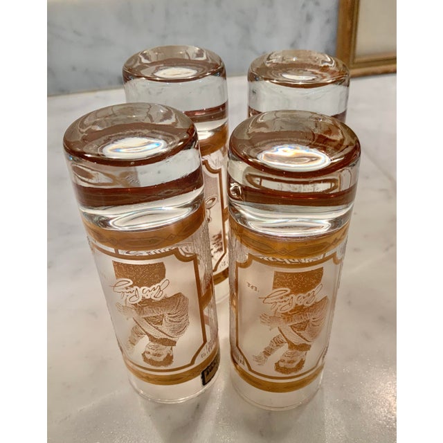 “Elvis Presley” Mid 20th Century Culver 22k Gold Shot Glasses – Graceland Provenance for Palm Beach Regency, Retro Decor - Set of 4 - See Pics! For Sale - Image 9 of 9