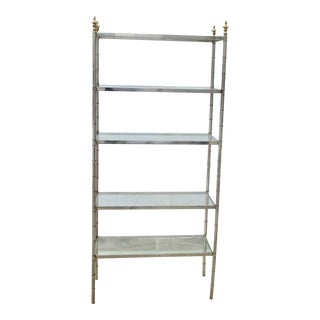 Glass Chrome, and Steel Etagere Circa 70s' For Sale