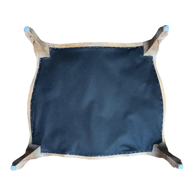 Louis XV-Style French Provincial Fauteuil in Custom Ikat Upholstery For Sale - Image 15 of 18