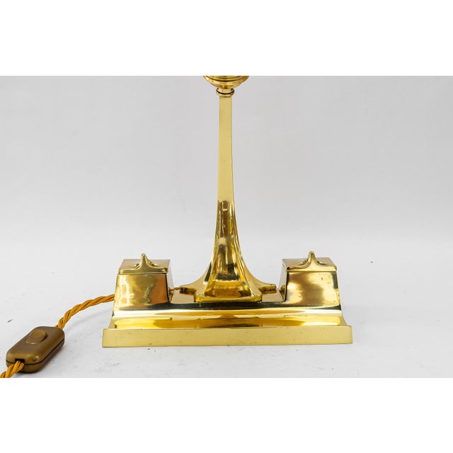 Art Deco Table Lamp with Fabric Shade, Vienna, 1920s For Sale - Image 14 of 17