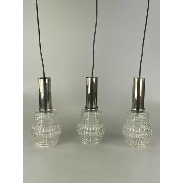 Space Age Glass & Chrome Ceiling Light, 1970s For Sale - Image 11 of 11